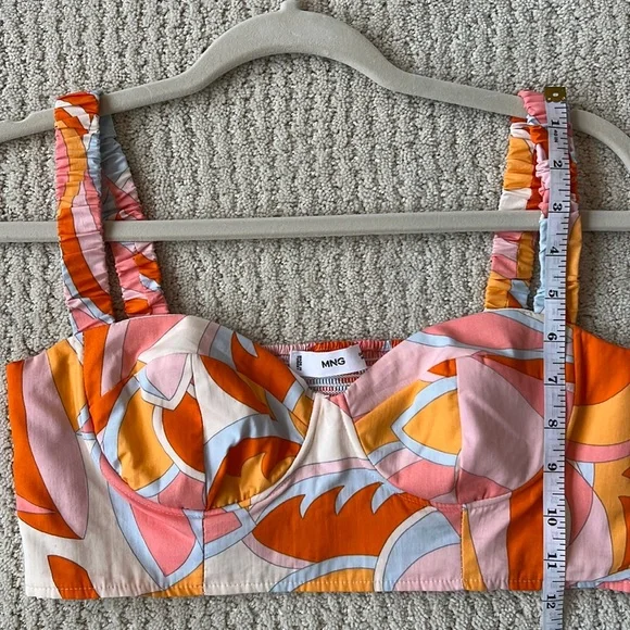 MANGO Matching Set Bralette Crop Top and Button Down Blouse S - Picture 13 of 13